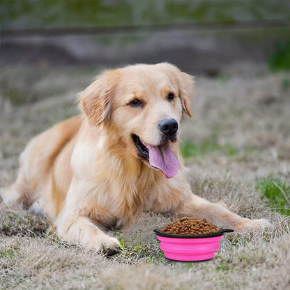 Collapsible Dog Bowl Portable Foldable Dog Travel Bowls Pets Cats Puppies Water Feeding Bowls for Walking Camping Outdoors (Small, Pink)